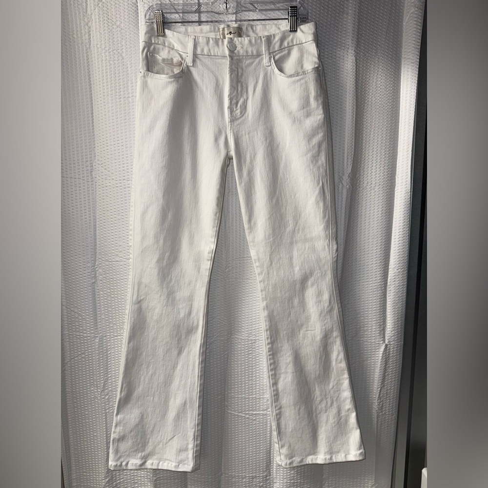 7 For All Mankind Kimmie Clean White Bootcut Jeans Size 30